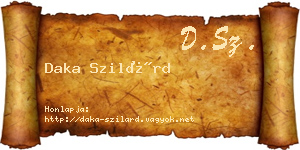 Daka Szilárd névjegykártya