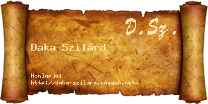 Daka Szilárd névjegykártya